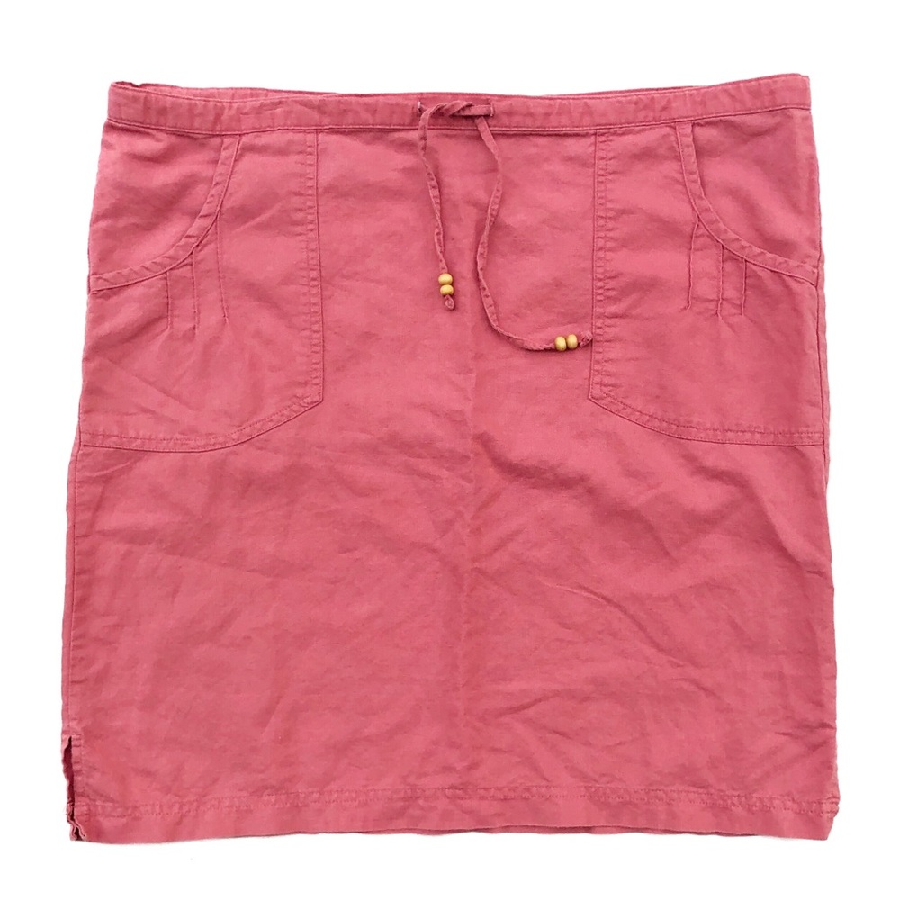 Columbia Skirt Sportswear Coral Linen Adjustable Waist Mini Casual Short Sunny M